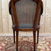Fauteuil de bureau canné – Style Louis XVI – Bois teinté – XIXe siècle