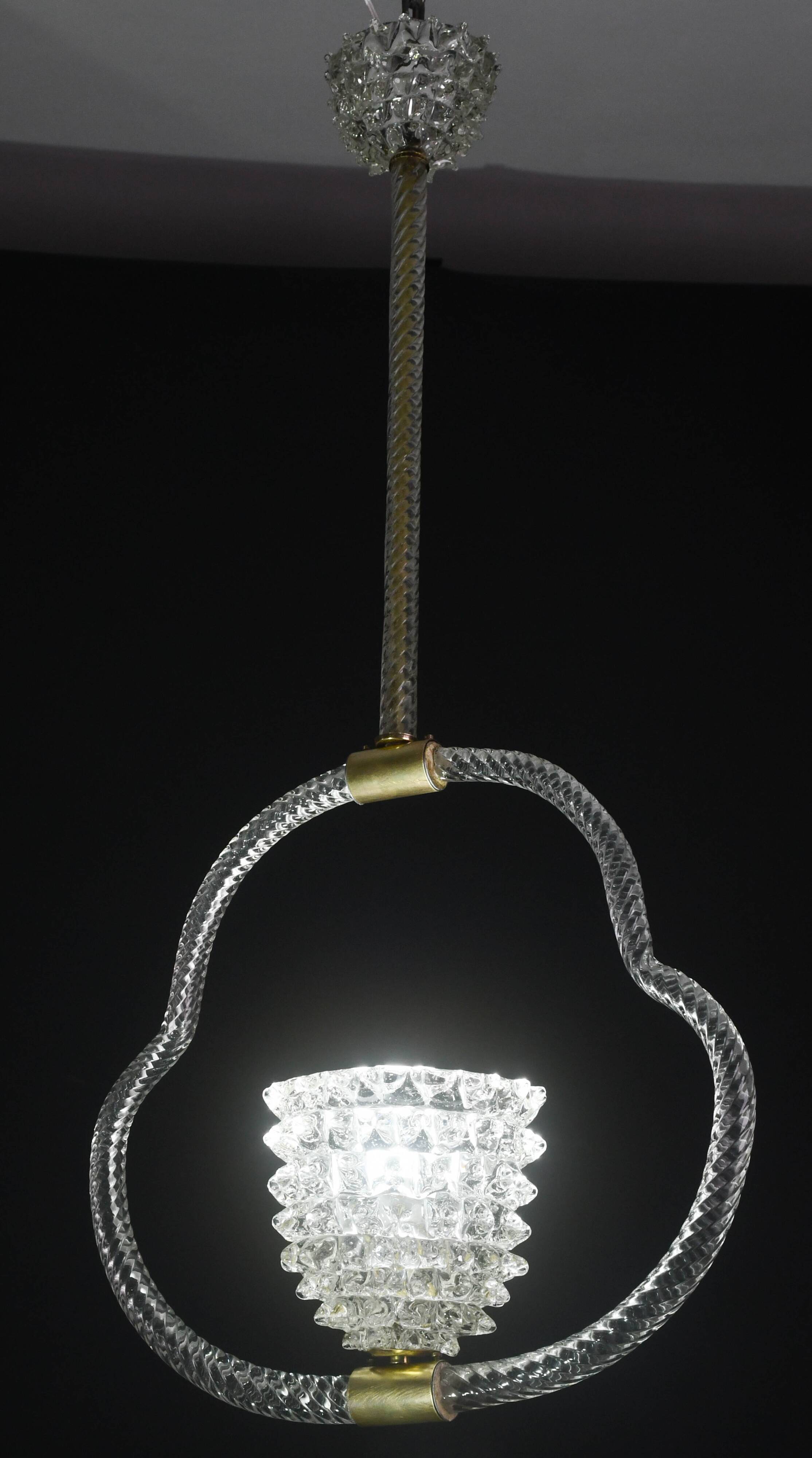 Extraordinary Clear Rostrato Murano Glass Chandelier by Barovier & Toso, 19