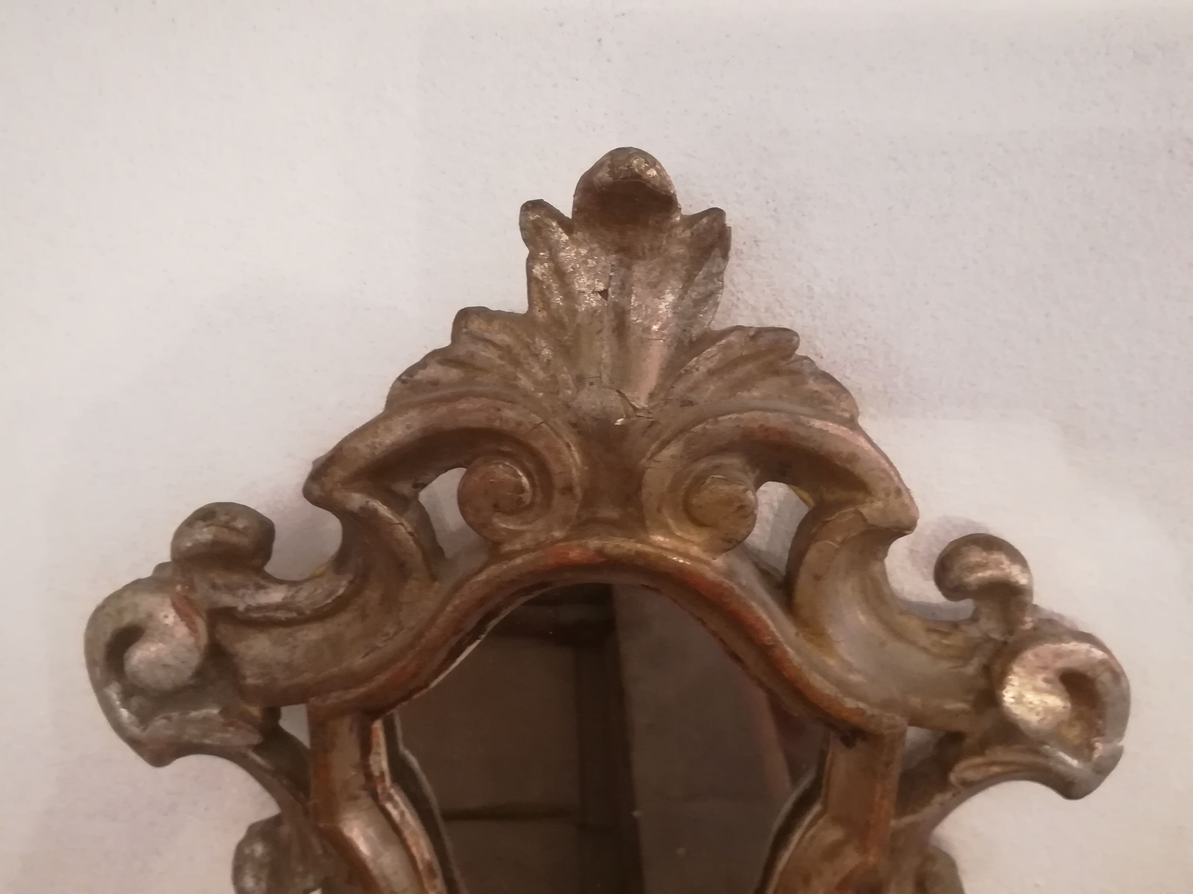 Pair of Louis XV-style mirrors in silver wood