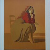 Gilles Sacksick: Beautiful Romanian Woman, original signed lithograph
