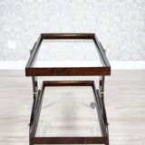Vintage Side Table in Dark Brown Beech, 1950s