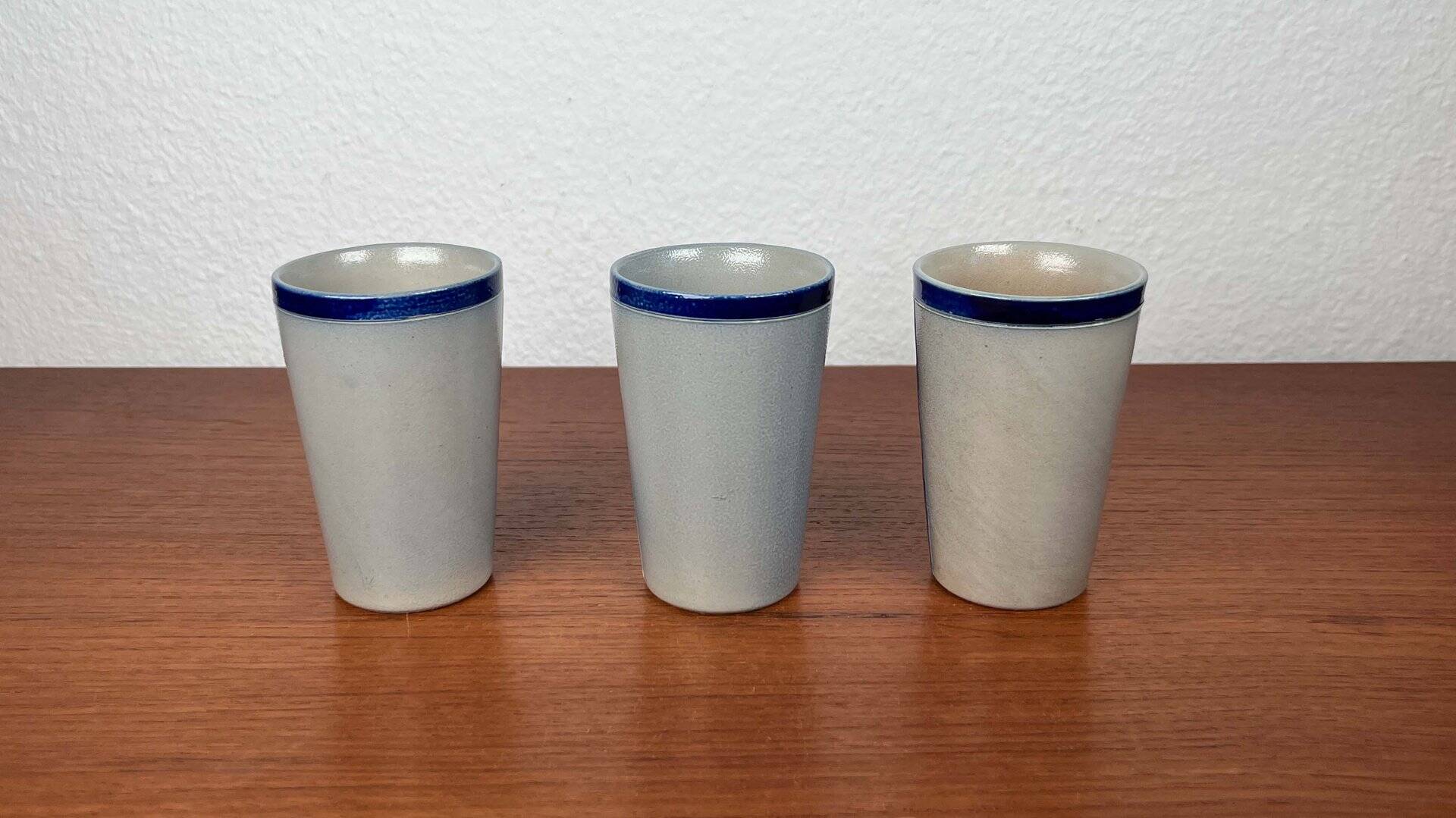 Set of 3 Vintage German Ceramic Mugs by Merkelbach Keramik, 1970s