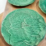 6 Gien slip dessert plates with leaf decoration