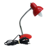 Red flexible metal desk lamp from the 60s