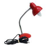 Red flexible metal desk lamp from the 60s