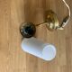 Pair of brass and opaline sconces, Denmark 1960