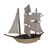 Model of sailboat 3 masts navigable bois blanc
