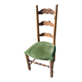 Chaise rustique velours vert