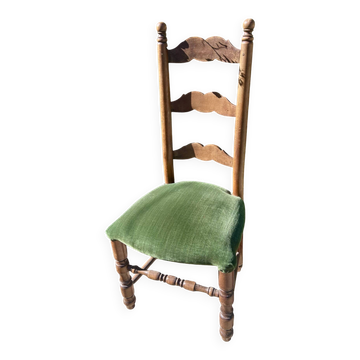 Chaise rustique velours vert