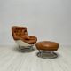 1960s Vintage leather 'Karate' Chair Set by Michel Cadestin for Airborne