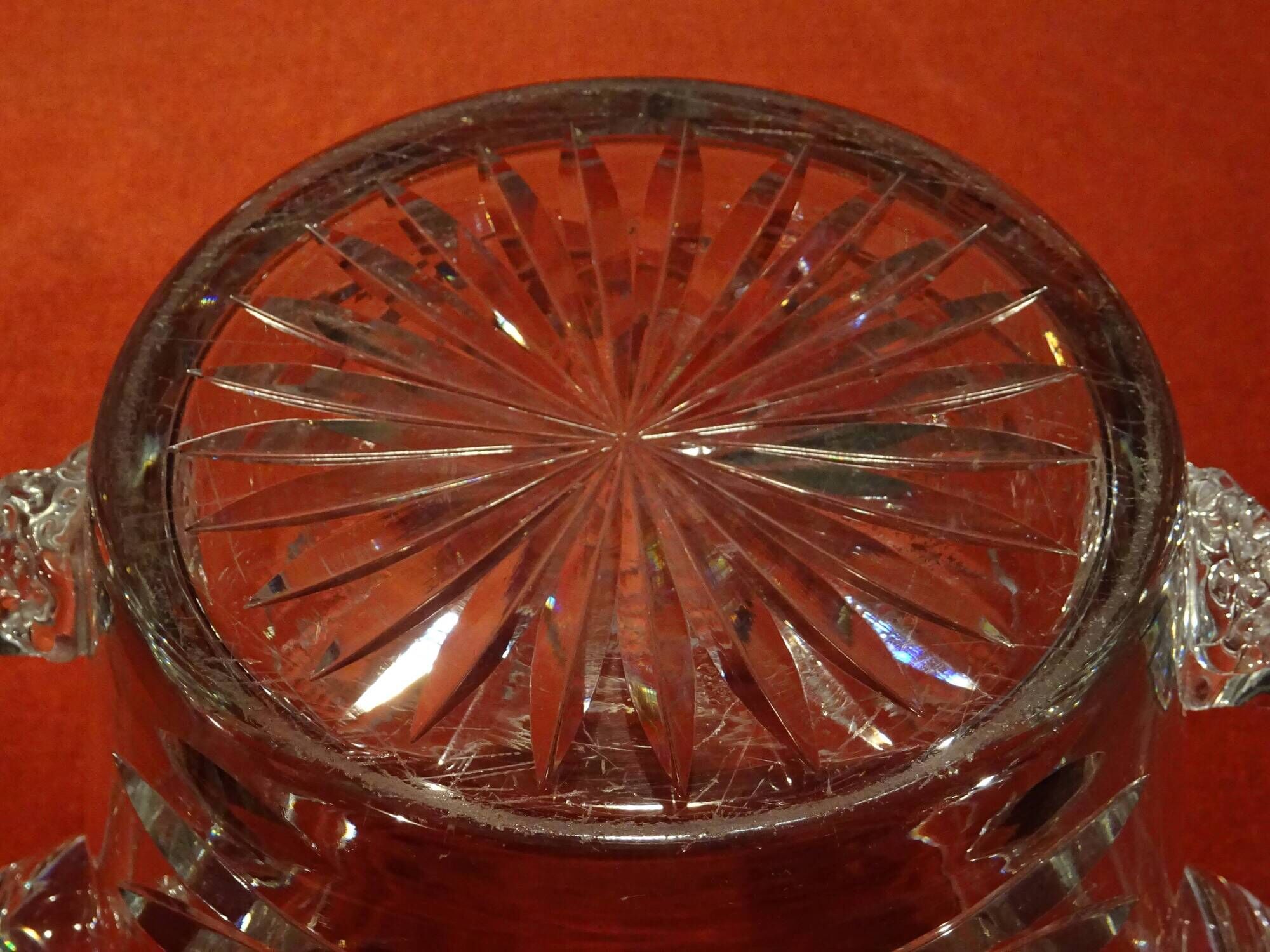 Spectacular large crystal champagne bucket cut