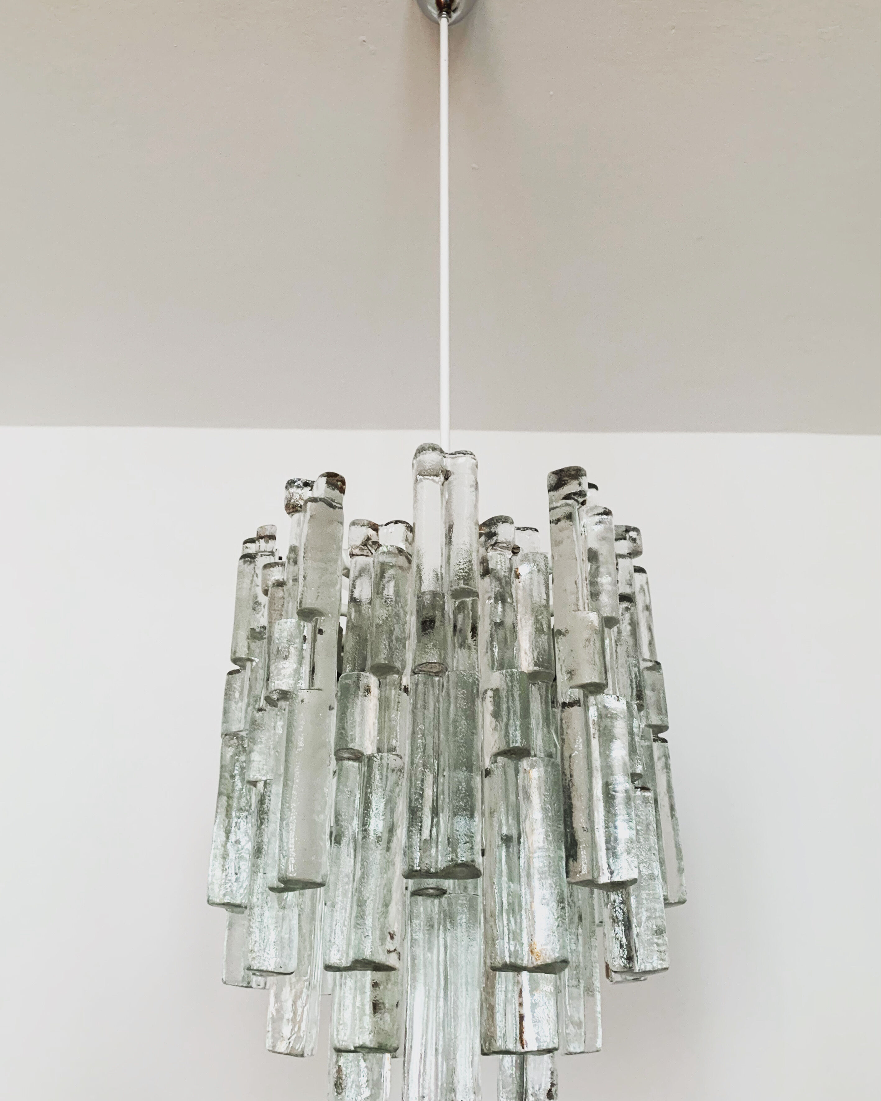 Austrian Ice Glass Chandelier by J.T. Kalmar