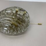 Vintage Murano gold Ice Glass Metal Wall Light by Kaiser Leuchten, Germany 1970s