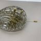 Vintage Murano gold Ice Glass Metal Wall Light by Kaiser Leuchten, Germany 1970s