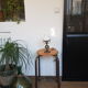 Small Art Deco opaline lamp, brass foot