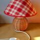 Rattan and ceramic lamp