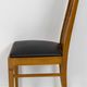 Set of 6 Art Nouveau chairs and armchairs in oak and leather.
