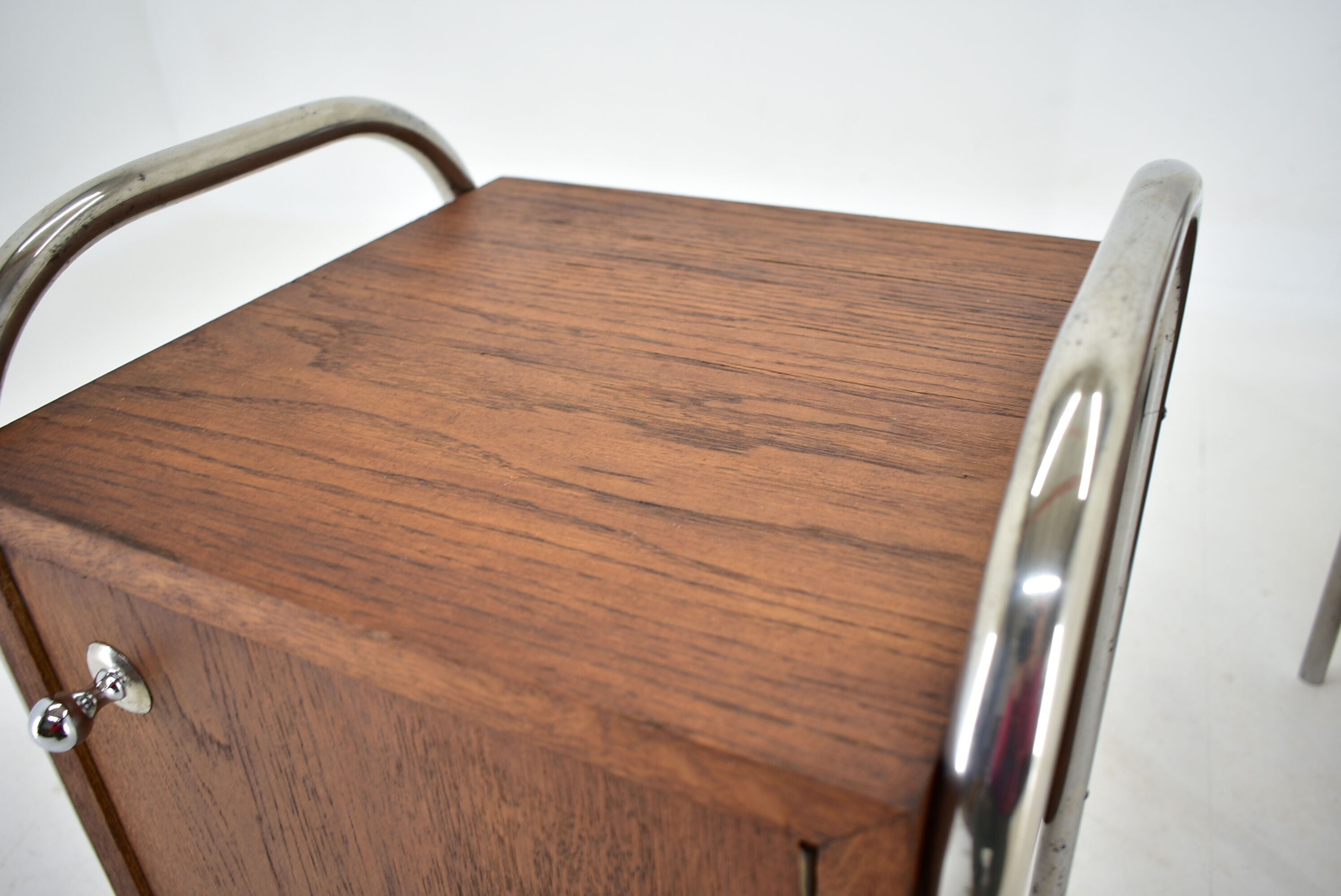 1940s Pair of Bauhaus Bedside Tables, Czechoslovakia