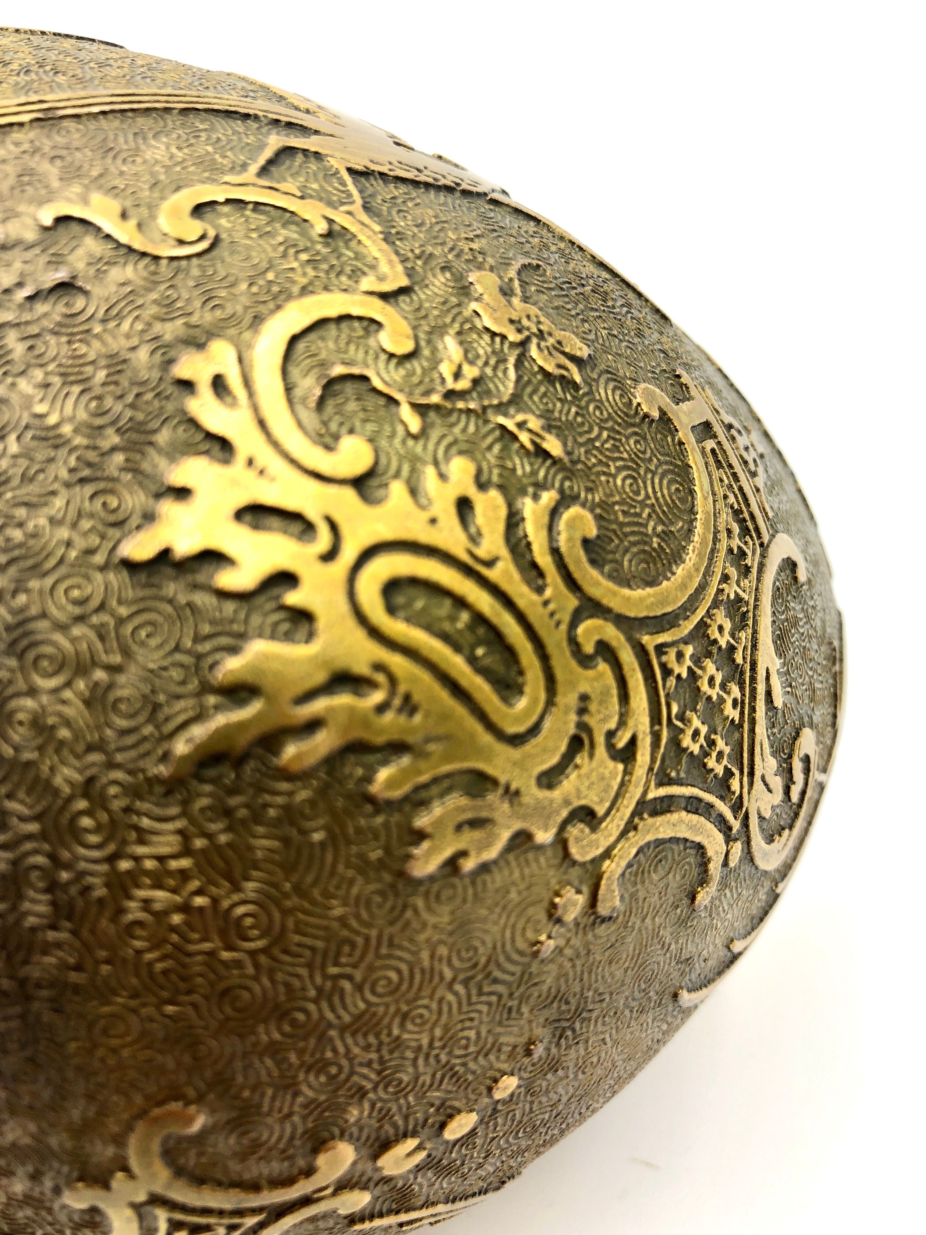 Crystal and copper shuttle cup Léon Ledru Val Saint Lambert