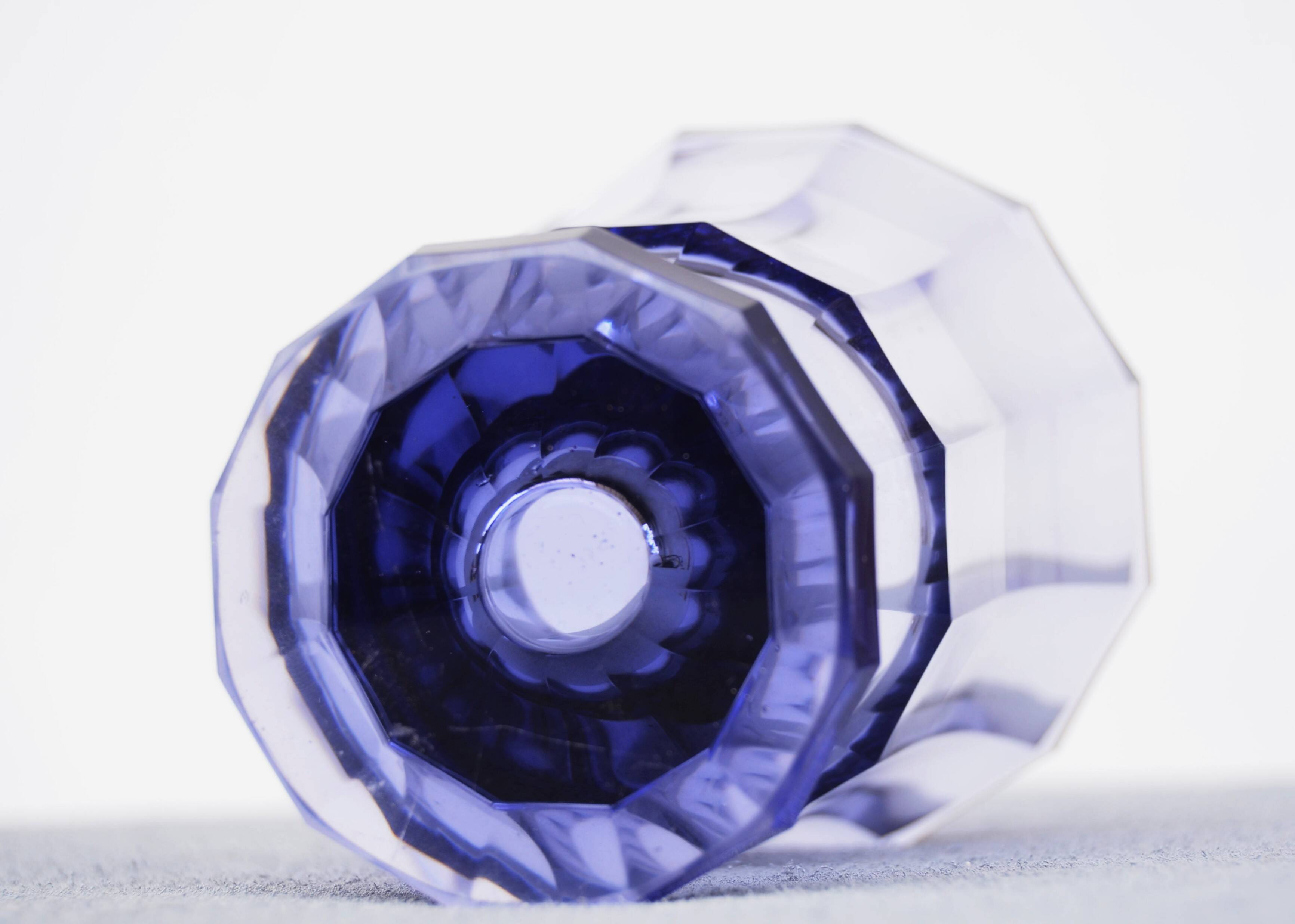 Czech Bohemian Hand Painted Amethist Crystal Goblet or Vase by Moser