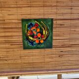 Rattan sideboard with ceramics