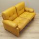 Canapé en cuir jaune, design italien, années 1960, fabricant : B&B Italia, design
