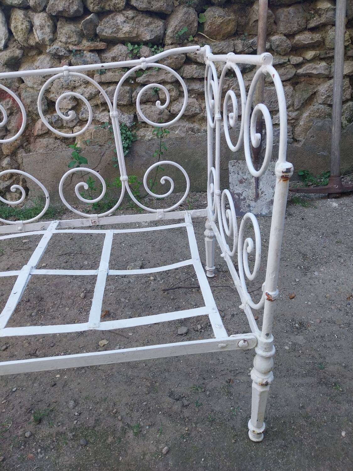 Wrought iron garden sofa bed