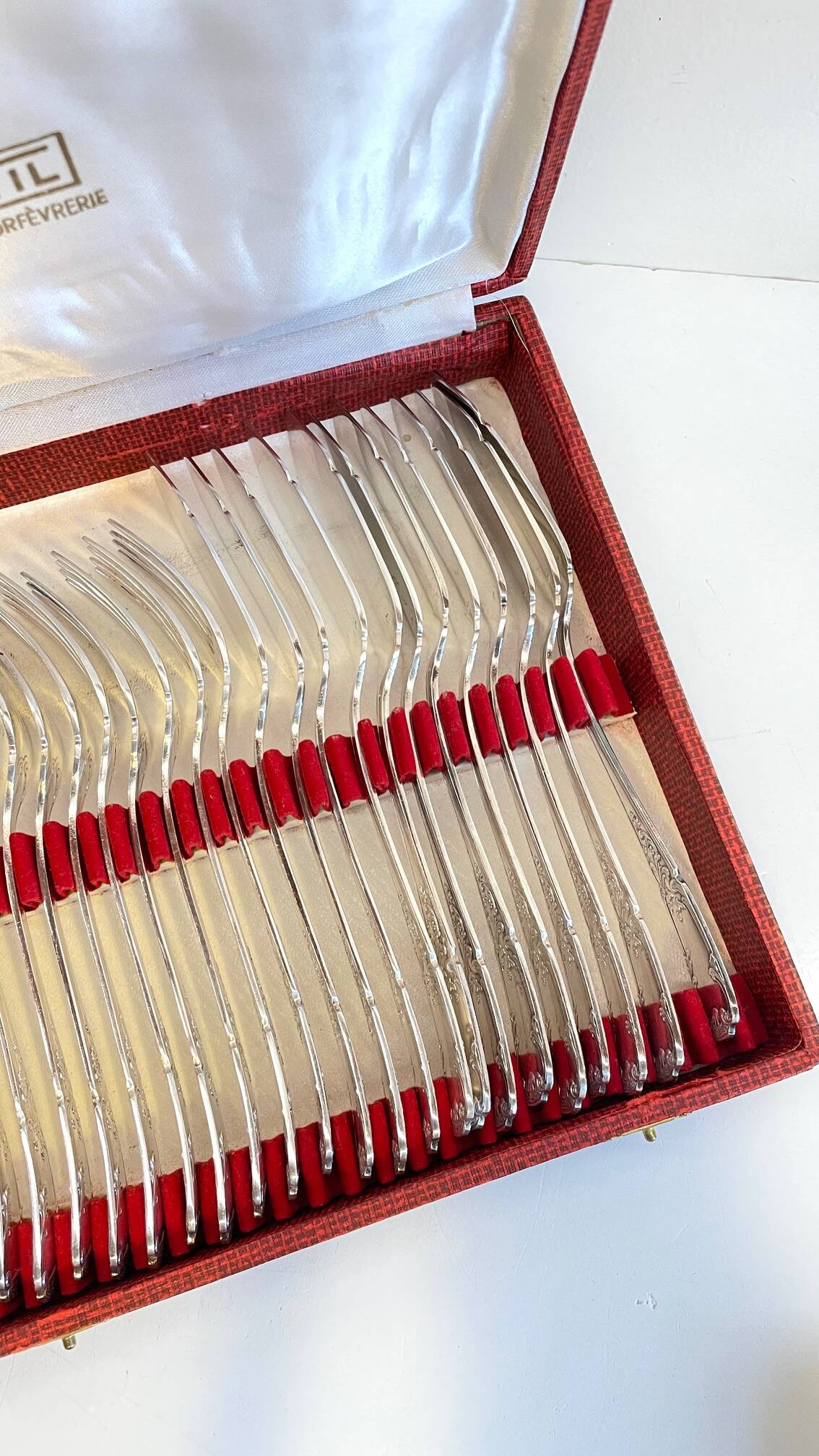 PLATIL 12 Couverts à Poisson  Métal Argenté