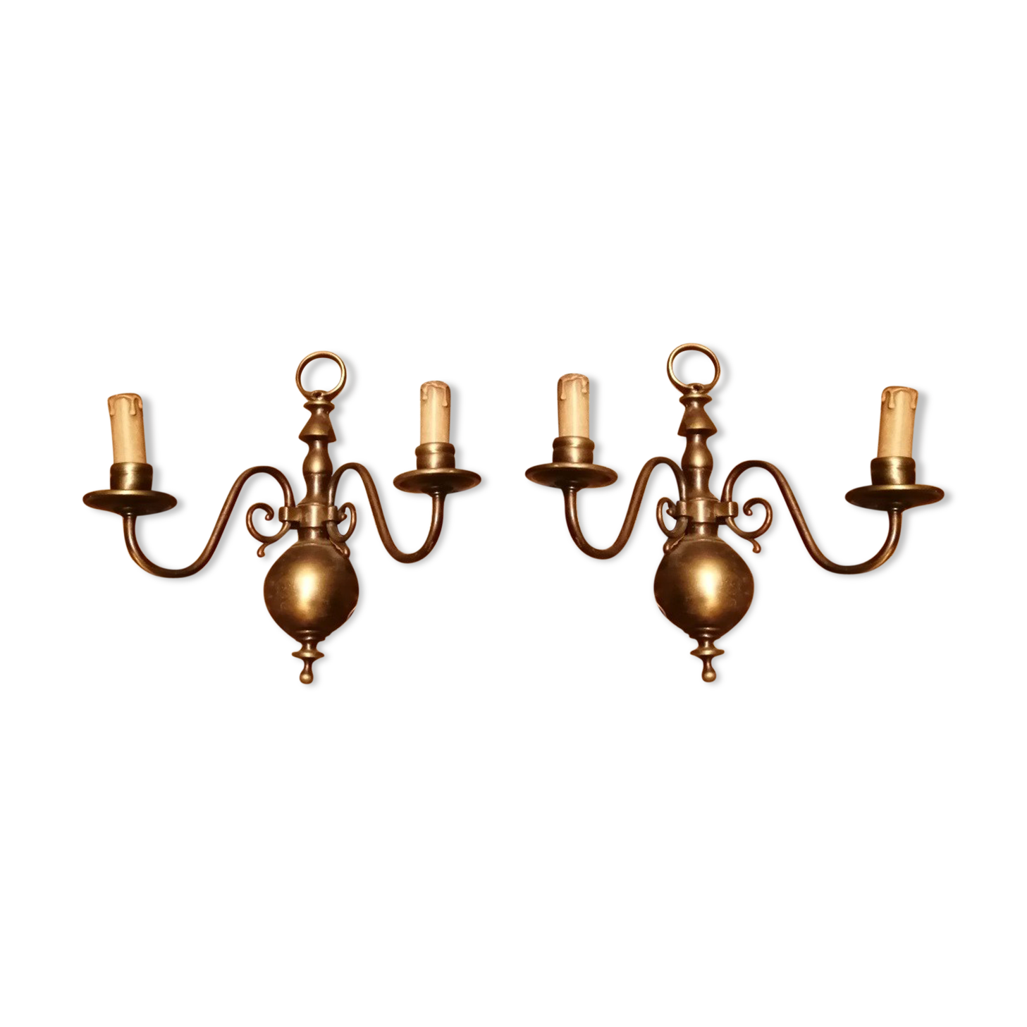 Brass appliques vintage spirit sleeves hides candle 35 lot of 2