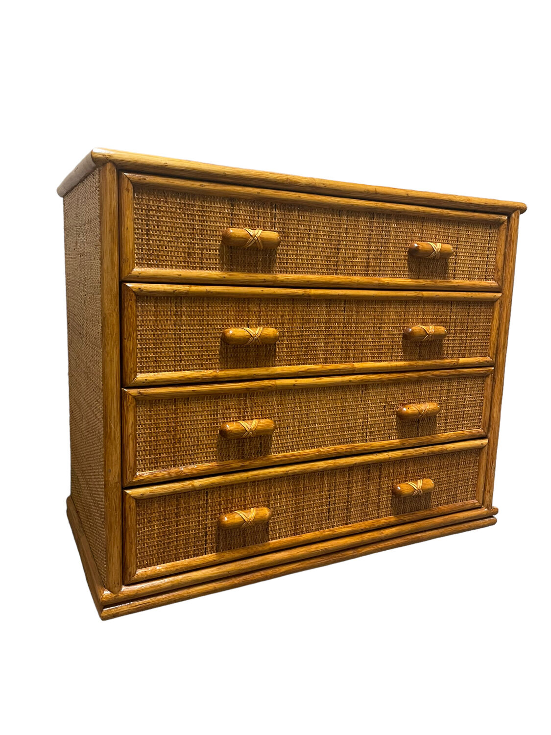1970s rattan chest of drawers