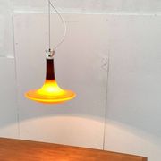 Mid-century glass tulip pendant by Peill & Putzler, 1960s.