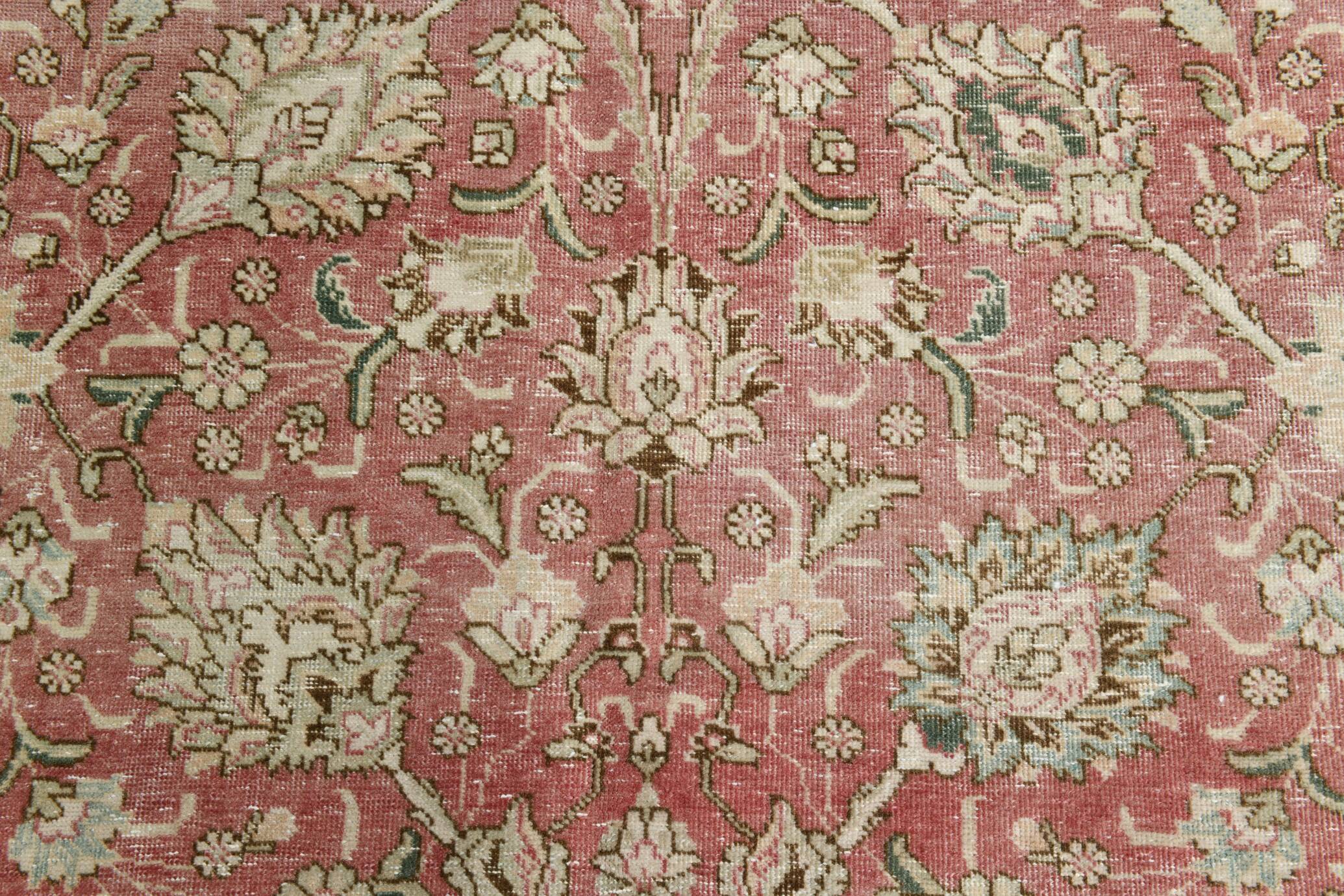 10x15 Faded Red Antique Vintage Persian Rug 60s, 306x478