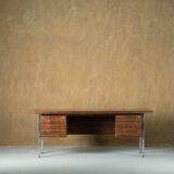Mid-century rosewood and metal desk, Denmark 1970s