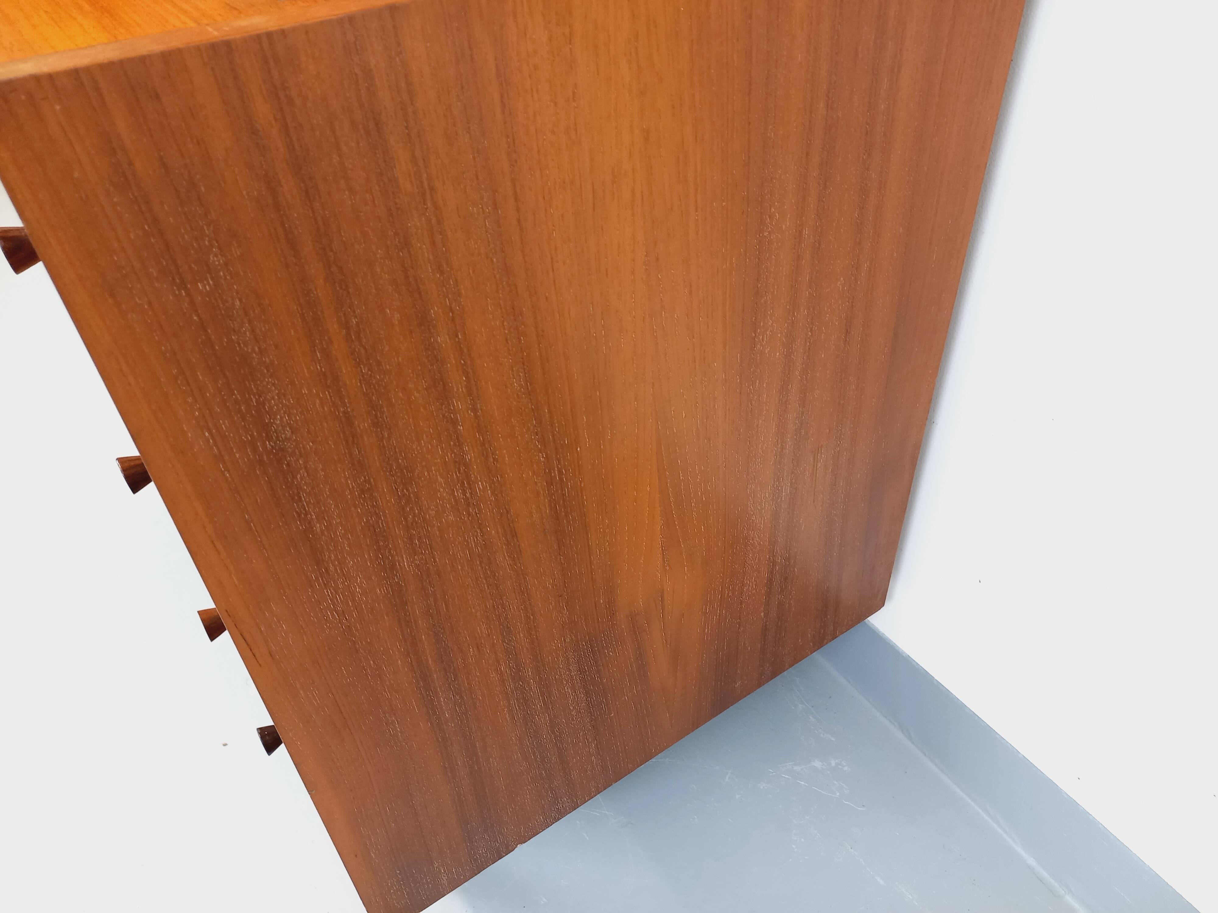 Vintage teak secretary bookcase with storage chest.