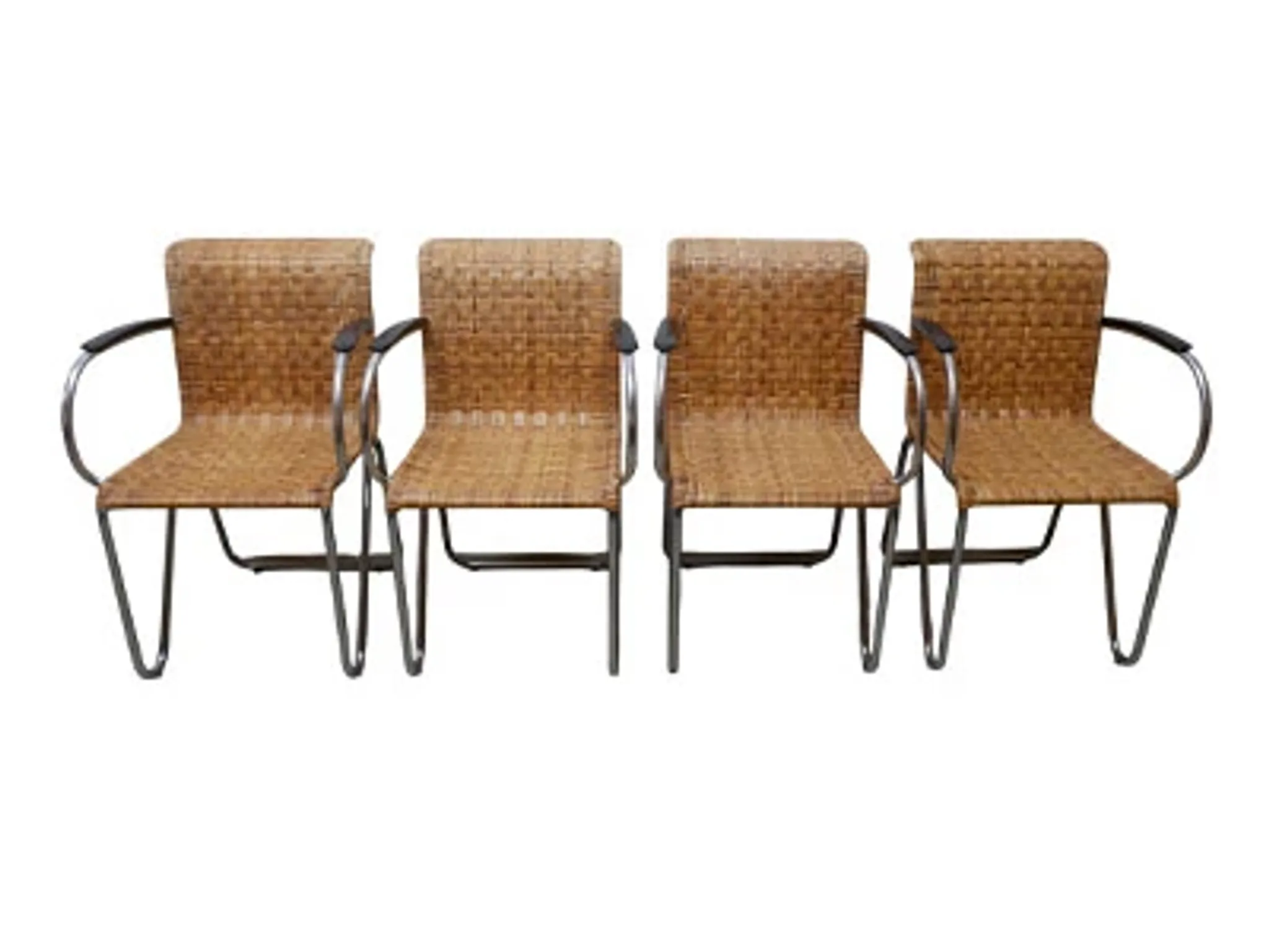 Set of 4 Gispen Diagonal chairs, 1930s