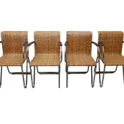 Set of 4 Gispen Diagonal chairs, 1930s