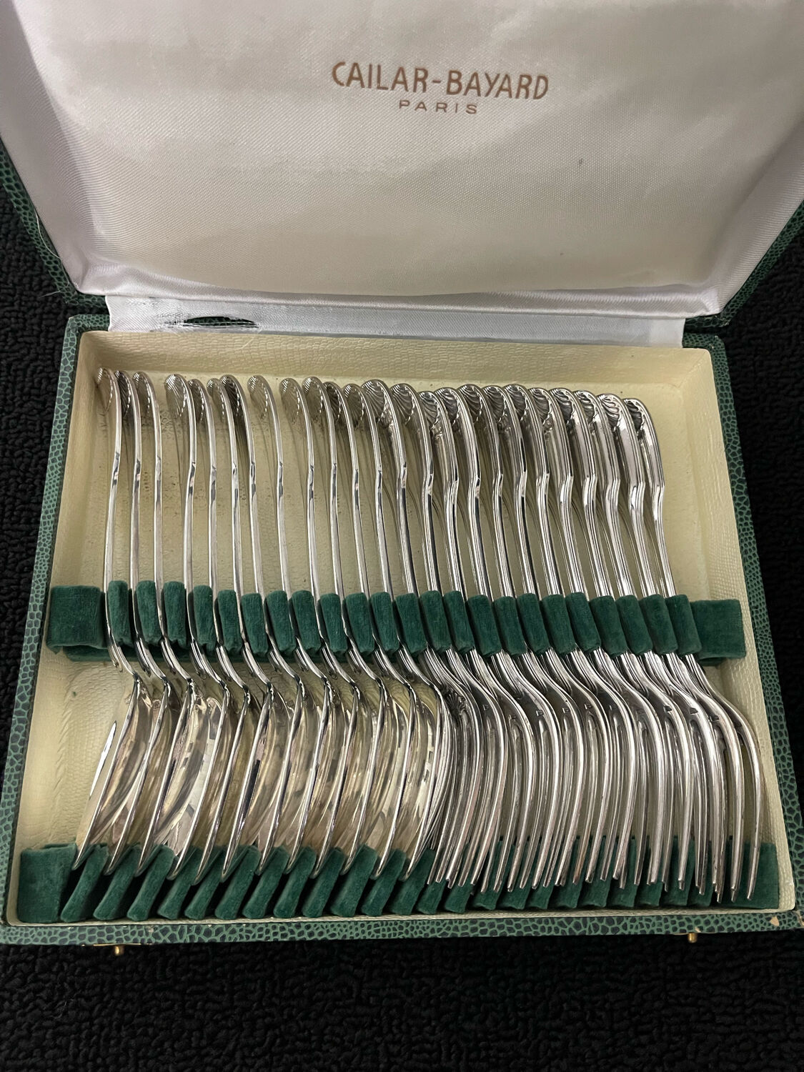 12 cutlery entremets model shell silver metal