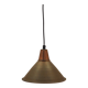 Danish Brass Pendant Lamp, Industrial Cone Shade, 1960s