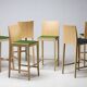 Set of six beech bar stools "Anna" by Crassevig, Italy, 1990s.