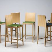 Set of six beech bar stools "Anna" by Crassevig, Italy, 1990s.