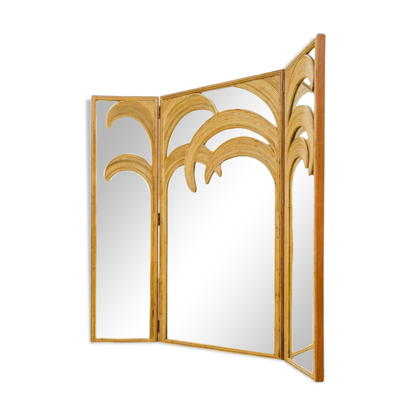 Mirror and rattan screen