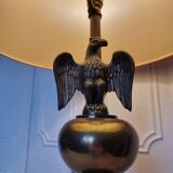 Imposing 1950s German table lamp with a milk figure