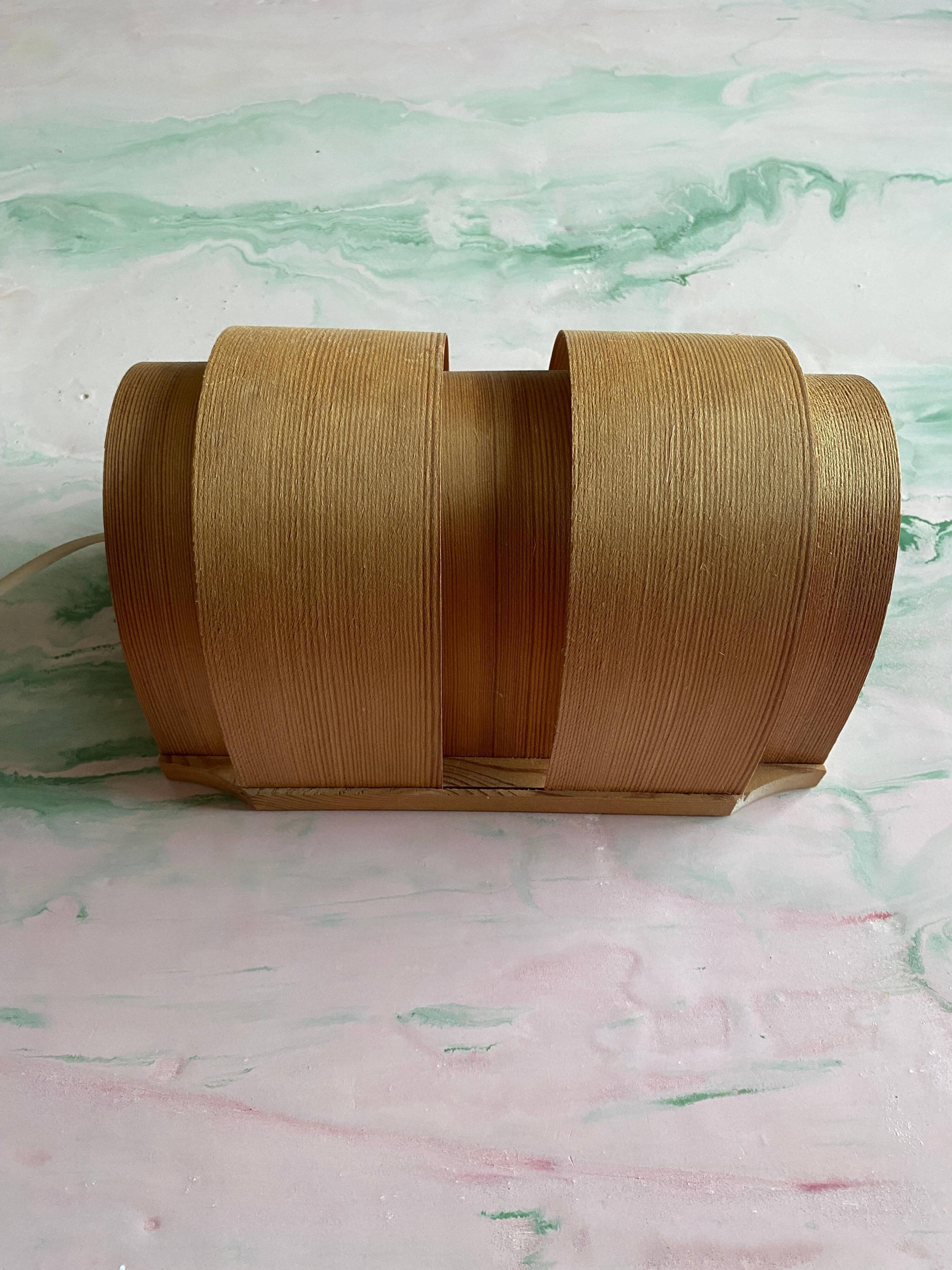 Mid-Century Modern Pine Veneer Wall Lamp by Translandia, Denmark 1960s