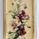 Peinture ancienne huile sur carton verticale fleurs pavots