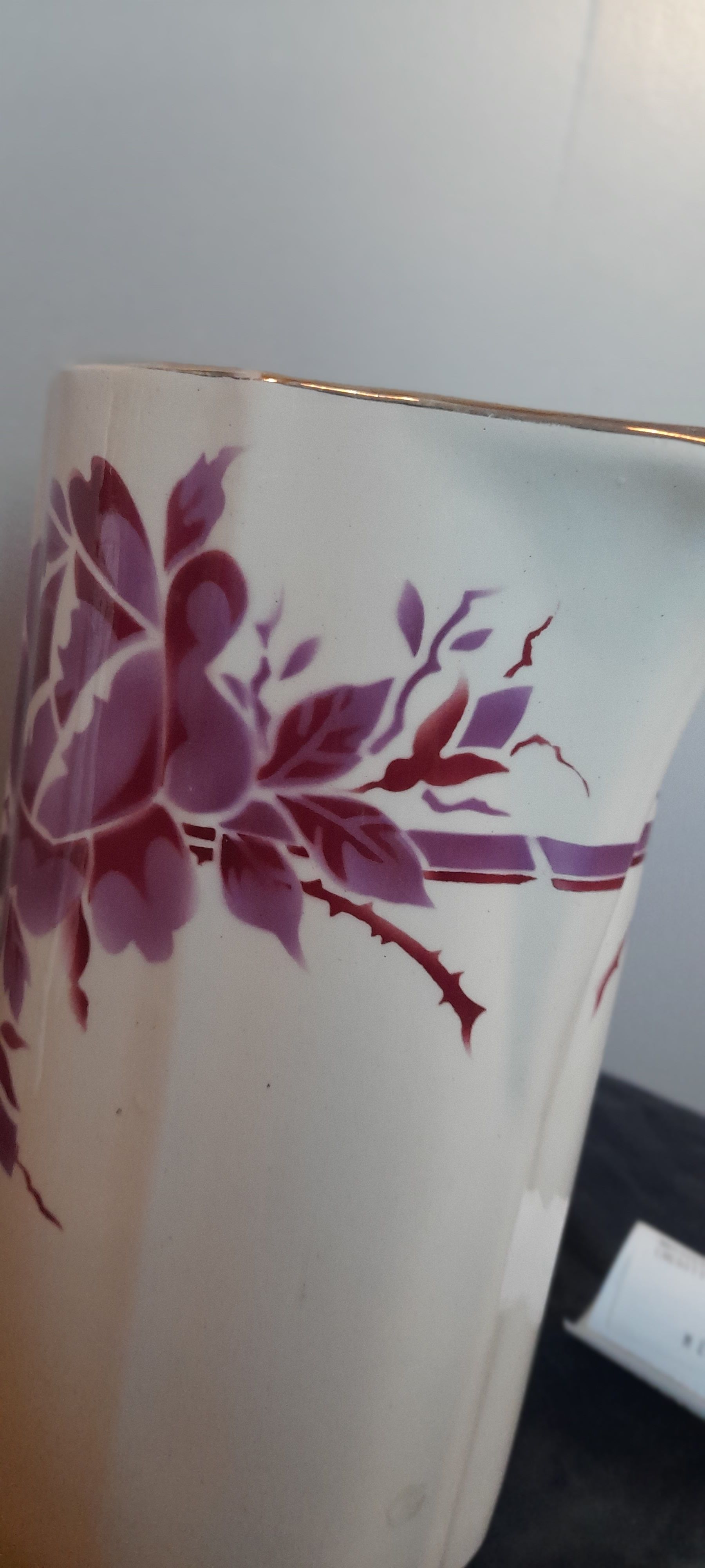 Toilet pitcher / pitcher / vase model Pauline de Moulin des Loups, faience decoration with red rose