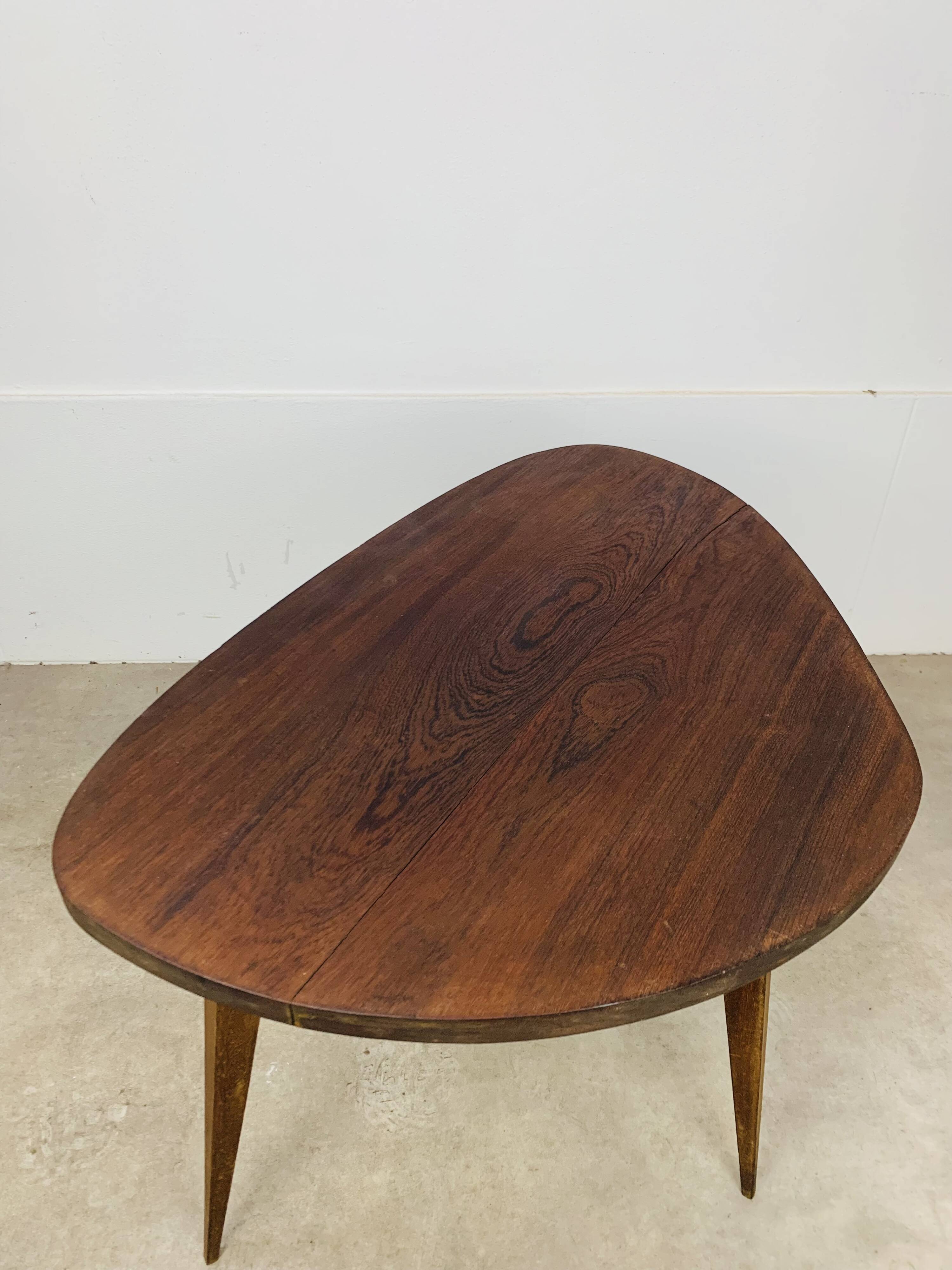 50s tripod coffee table with compass legs