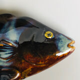 2 fish in glazed ceramic vintage