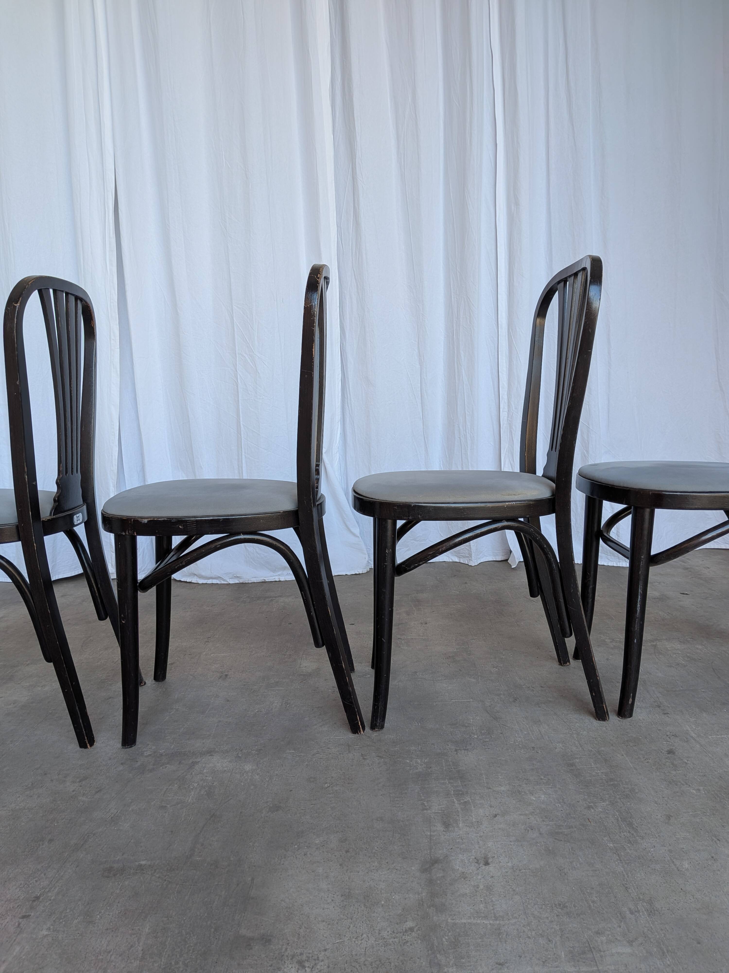 Chaises de salle à manger STOL Kamnik vintage : ensemble de 4 des années 1970, style moderne du milieu du siècle.