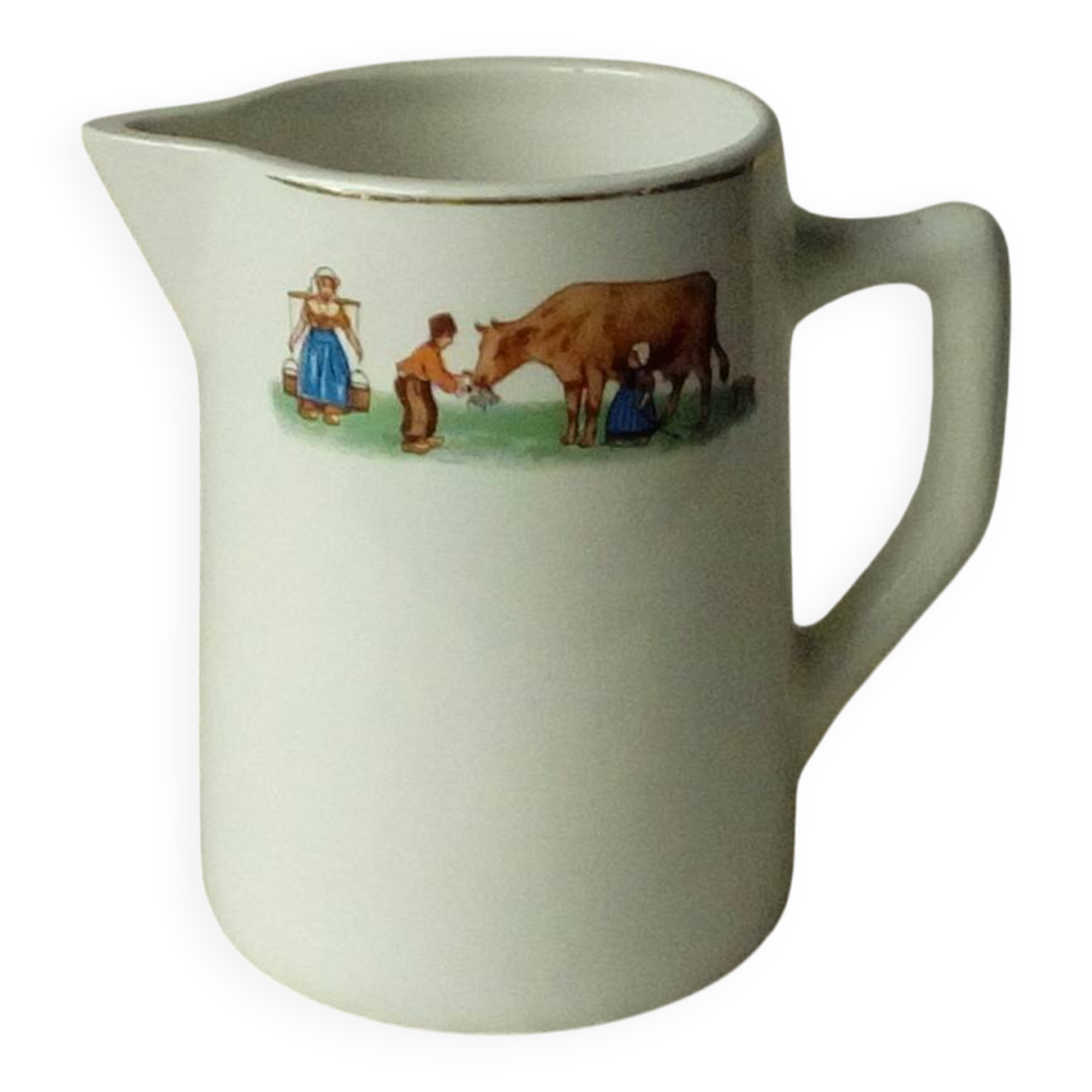 Milk jug/pitcher in earthenware, the milkmaid