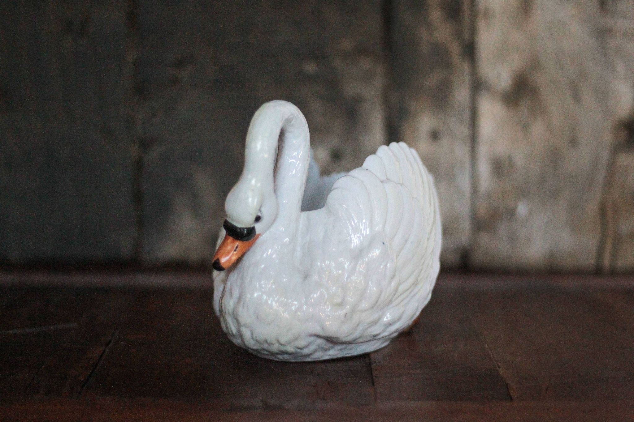 Jardinière céramique cygne, cache-pot cygne, vide poche